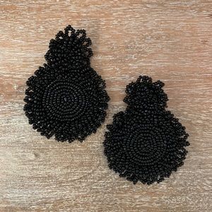 Black beaded earrings